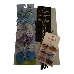 Cat & Jack Colorful Hair Clips and Bows Set (Bluey) (art class)